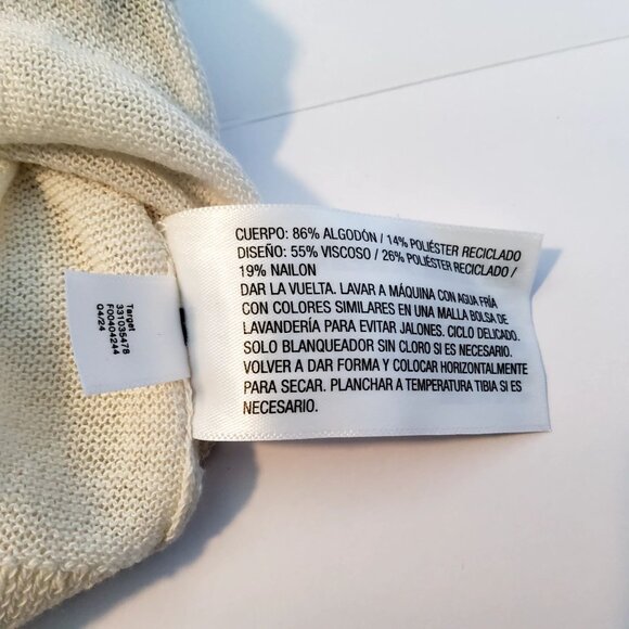 Wild Fable Off-White Ribbed Knit Bra Design Short Sleeve Sweater   Size  M - Picture 8 of 8